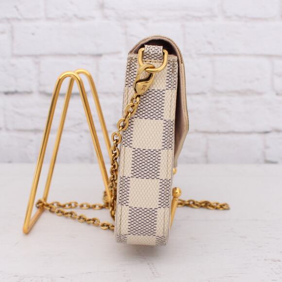 Louis Vuitton Pochette Felice Damier Azur Crossbody Shoulder Handbag Brown A4354 - Picture 11 of 12